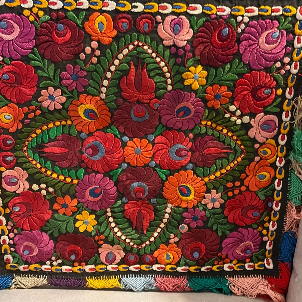Vintage/antique,handmade,Hungarian Matyo,silk embroidered tableclth,20th century